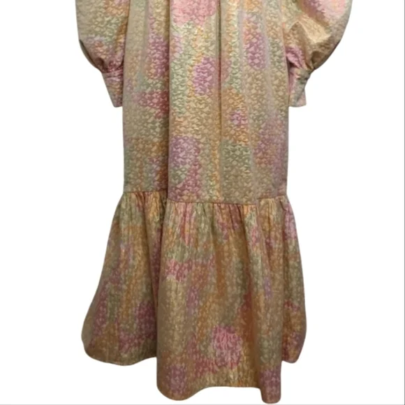 Mr. Larkin Pastel Ethereal Fairy Coquette Metallic Ode Sz S Midi Dress - Picture 6 of 15